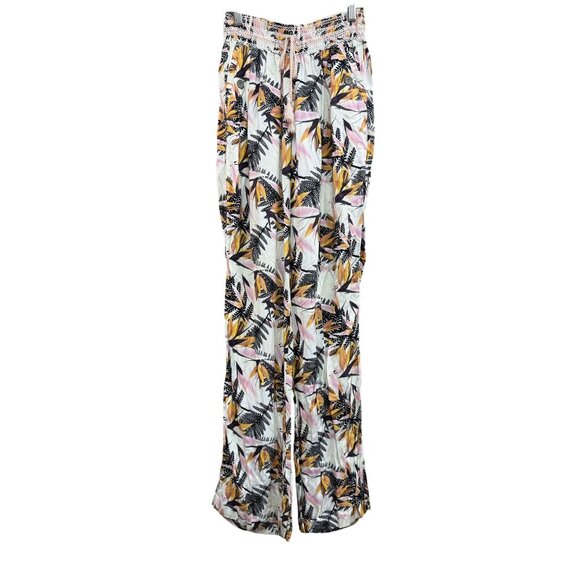 Women's High Rise Tropical Vacay Pants XL Multicolor Lightweight Elastic Waist W - Picture 1 of 10